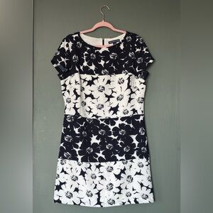 Flattering!! Navy and White Graphic Dress. Size 16.